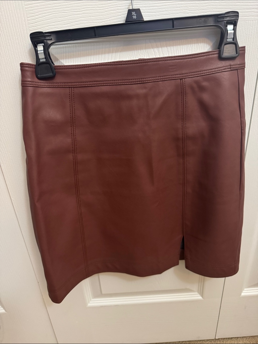 Fashion Nova Faux Leather Mini Skirt Brown Women Size Small
